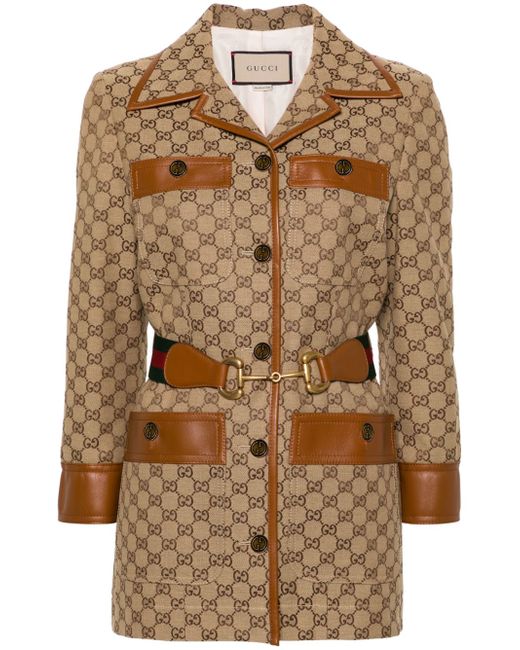 Gucci GG Supreme belted jacket