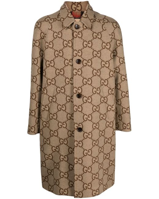 Gucci GG-pattern single-breasted coat