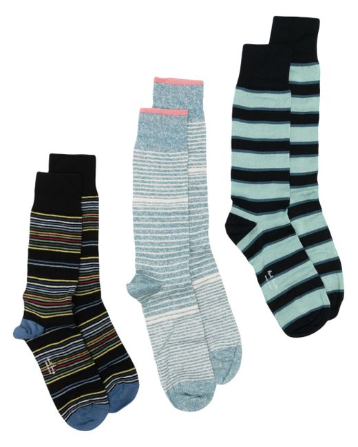Paul Smith striped ankle socks pack of three