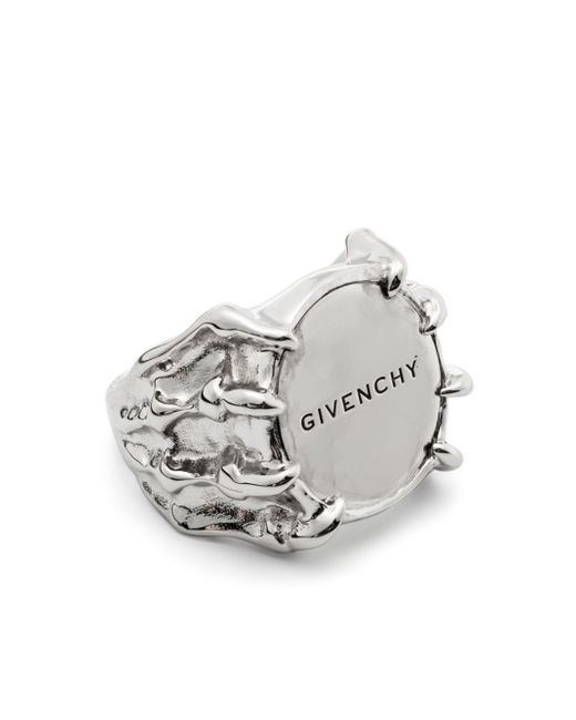 Givenchy logo-engraved polished ring