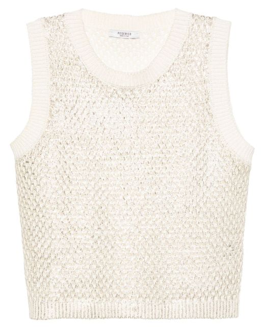 Peserico metallic-effect knitted top