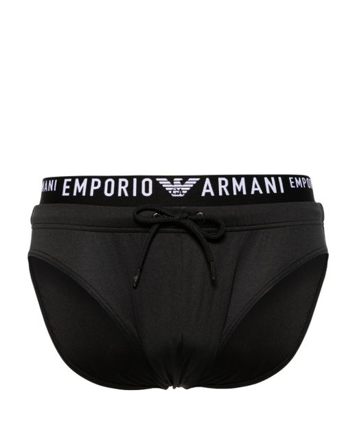 Emporio Armani logo-waistband swim trunks