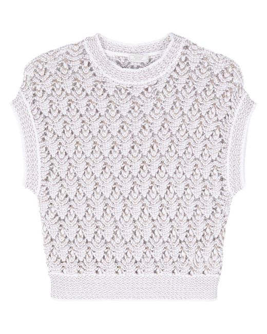 Peserico monogram-jacquard knitted top