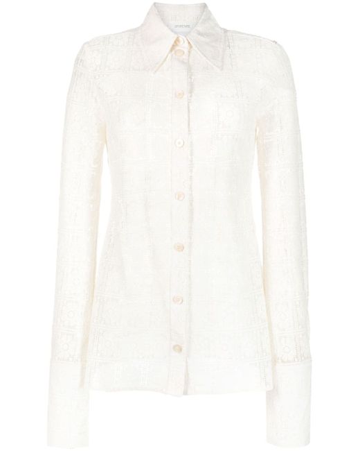 Sportmax Sava lace fitted shirt