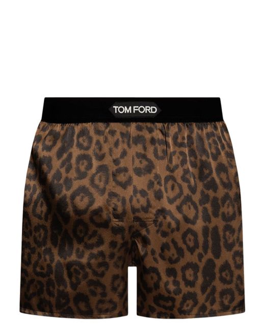 Tom Ford leopard-print stretch-silk boxers