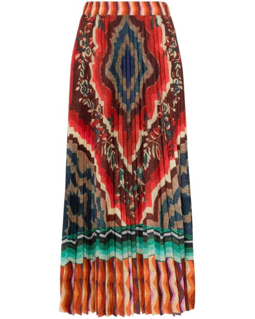 Pierre-Louis Mascia abstract-print pleated skirt