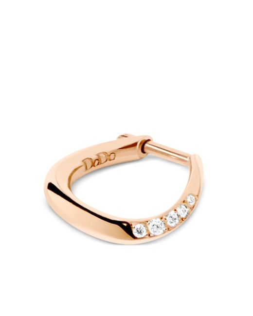 Dodo 9kt rose gold Essentials Wave diamond huggie earring