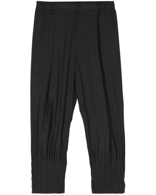 Homme Pliss Issey Miyake Cascade mid-rise cropped trousers