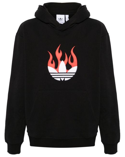 Adidas flames logo-patch hoodie