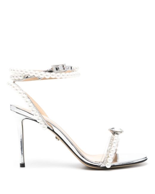 Mach & Mach 90mm pearl-embellished sandals