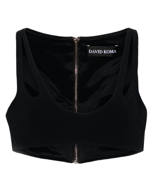 David Koma cut-out straps cady top