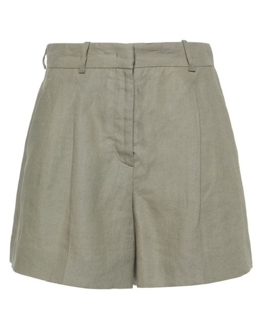 Kiton pleated detail linen shorts