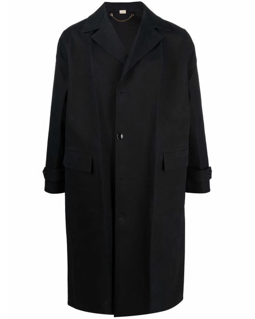 Gucci slogan-print mid-length coat