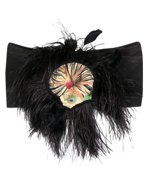Cynthia Rowley feather-embellished bandeau top