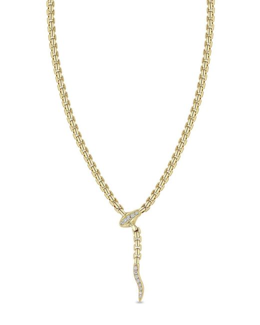 Zoe Chicco 14kt yellow Serpent diamond necklace