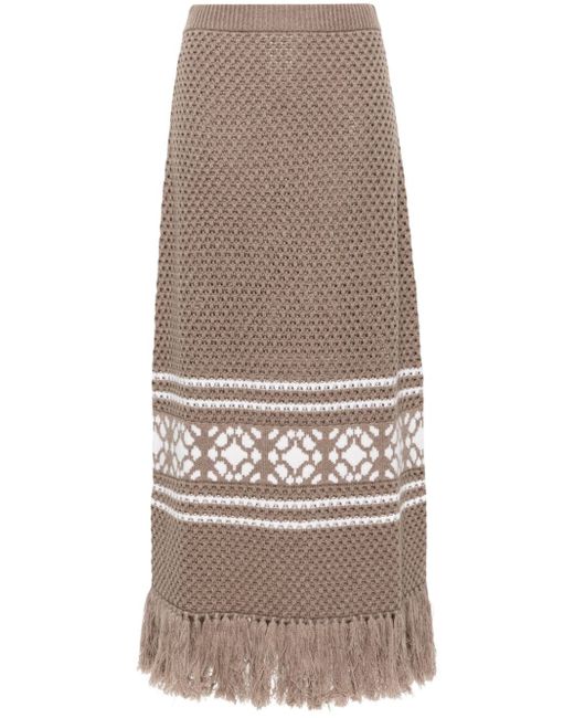Max Mara intarsia-knit A-line maxi skirt