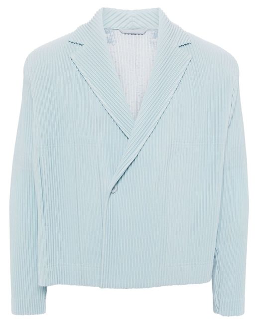 Homme Pliss Issey Miyake single-breasted cropped plissé jacket