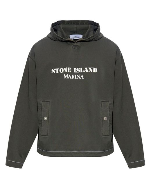 Stone Island logo-print hoodie
