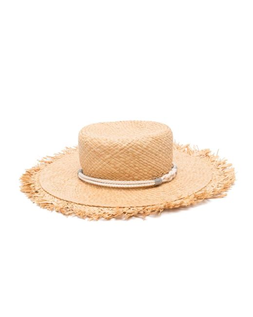 Peserico bead-embellishment raffia hat