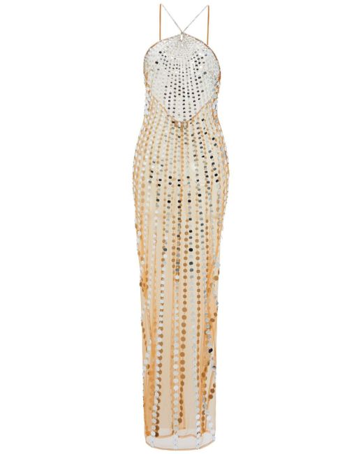 Retrofete Maris sheer sequin-embellished long dress