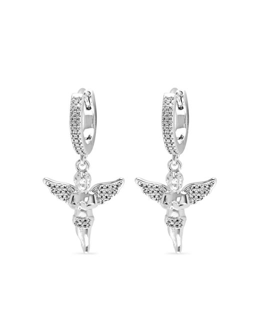 Nialaya Jewelry stainless steel Angel huggie earrings