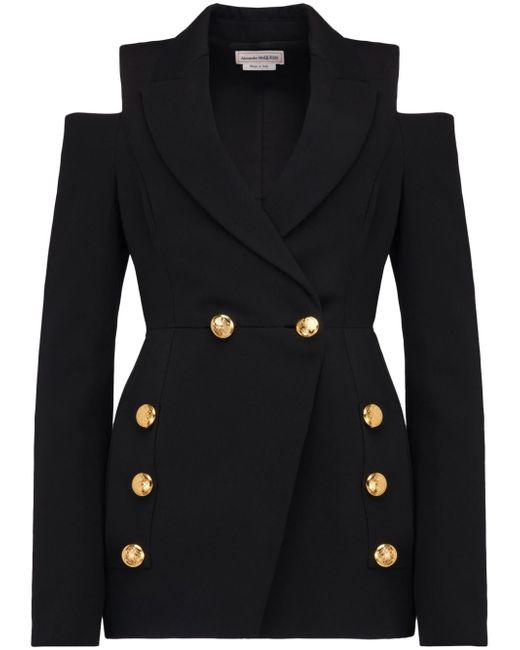 Alexander McQueen Military cut-out double-breasted jacket