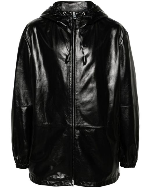 Loewe hooded leather jacket
