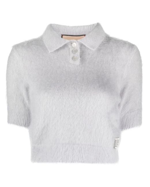 Gucci brushed knitted polo top