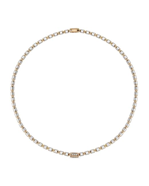 Officina Bernardi 18kt yellow and white Lumen diamond necklace