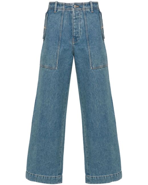 Maison Kitsuné low-rise wide-leg jeans