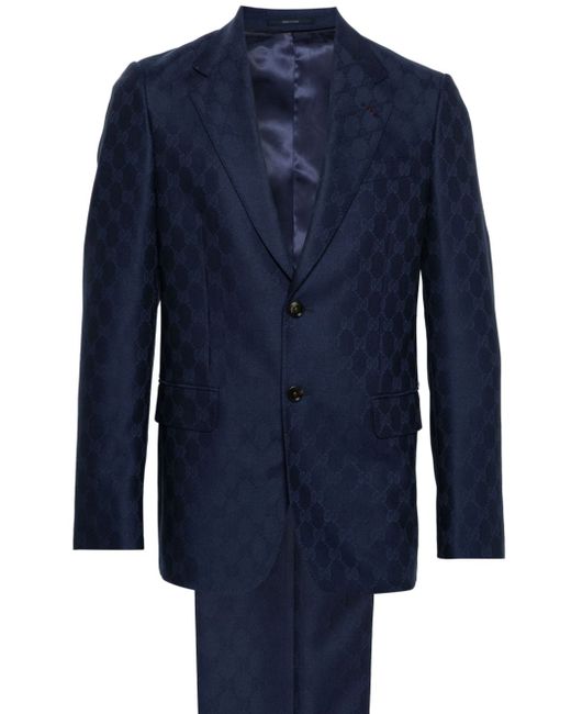 Gucci GG Damier-jacquard wool suit