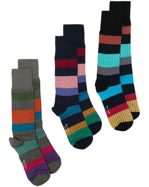 Paul Smith striped ankle socks pack of three