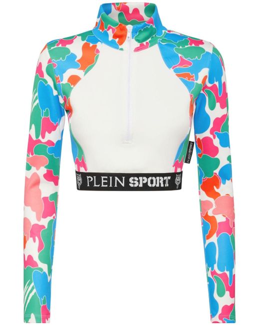 Plein Sport cropped zip-up sweatshirt