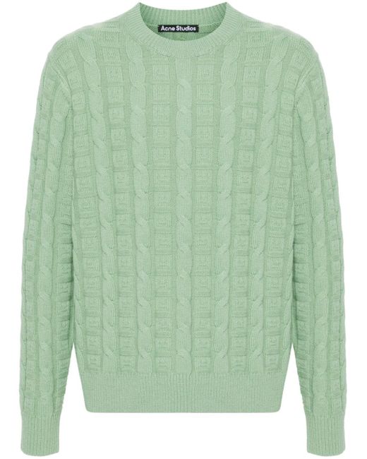 Acne Studios Face-effect cable-knit jumper
