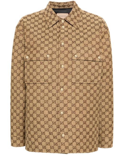 Gucci GG-canvas quilted shirt jacket