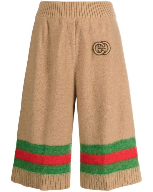 Gucci Web stripe-jacquard shorts