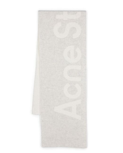 Acne Studios logo-jacquard brushed scarf