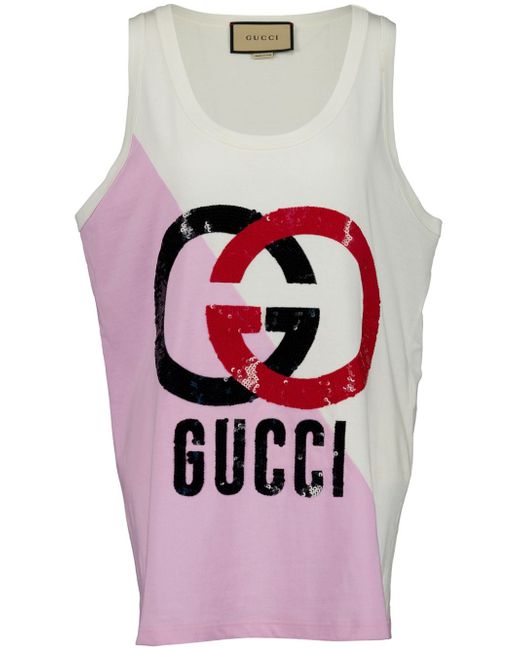 Gucci Interlocking G sequin-embellished tank top
