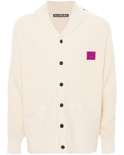 Acne Studios Face-patch knitted cardigan