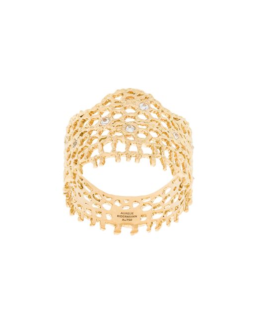 Aurelie Bidermann 18kt diamond vintage lace ring