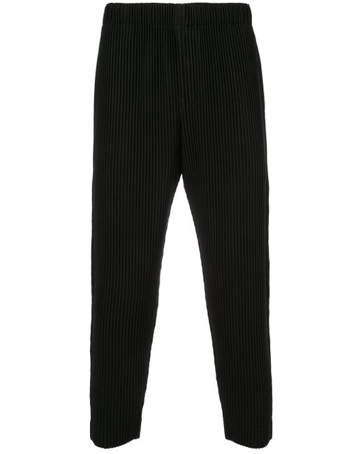 Homme Pliss Issey Miyake plissé cropped trousers