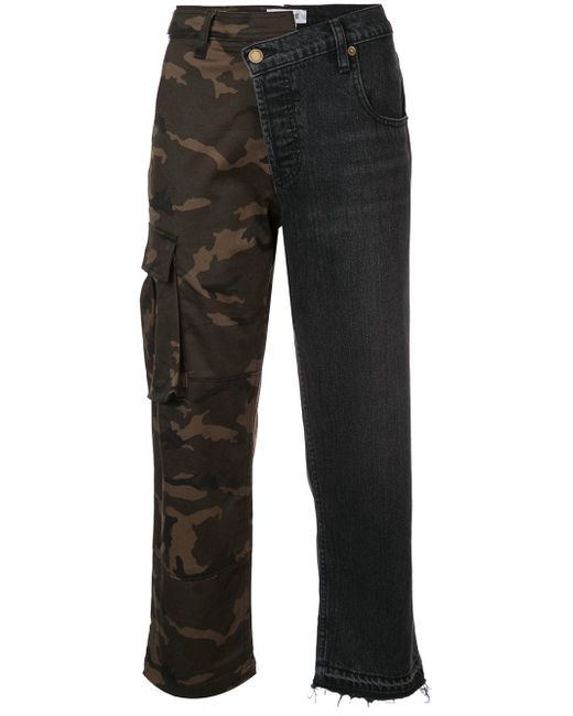 Monse denim and camouflage patchwork jeans