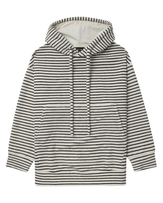 tout a coup striped towelling-finish hoodie