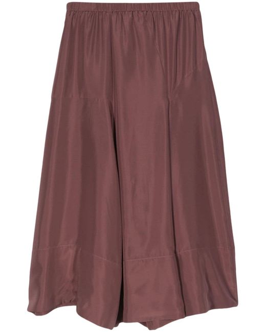 Tibi A-line midi silk skirt