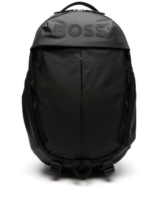 Boss raised-logo zipped backpack