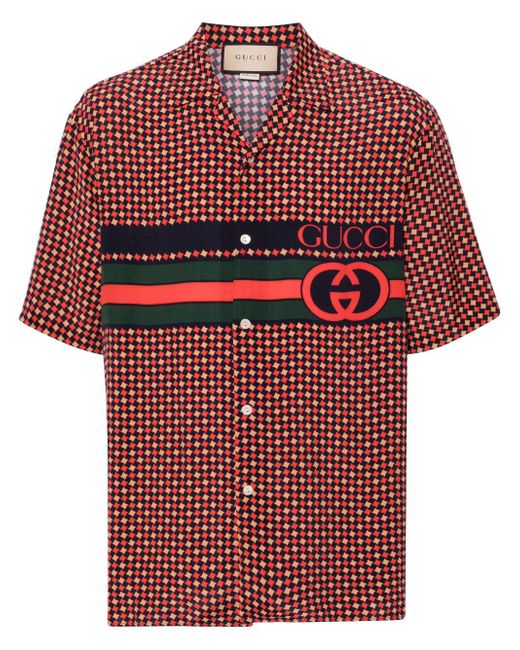 Gucci Geometric Houndstooth-print shirt