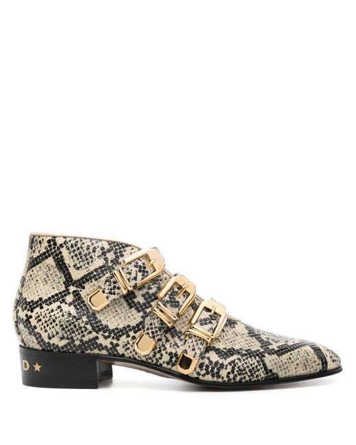 Gucci snakeskin-effect leather ankle boots