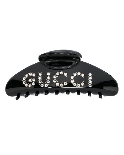 Gucci rhinestone-logo hair clip