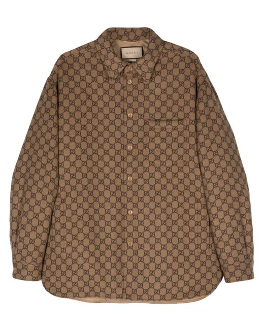 Gucci GG Supreme wool shirt jacket