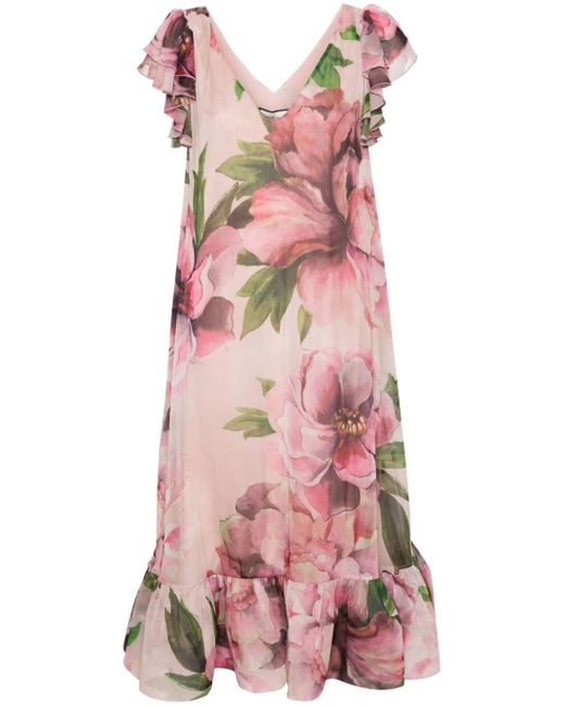 Nissa floral-print belted midi dress